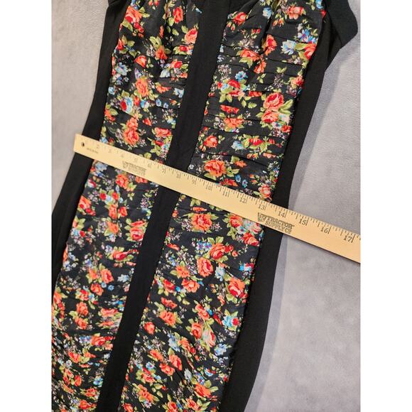 Bailey 44 Ruched Ponte Print Divide Dress Size Medium ANTHROPOLOGIE Floral - Picture 5 of 10